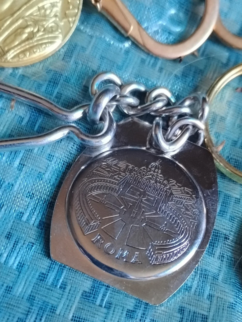 Gold & Silver Religious Coin Keychain(4)